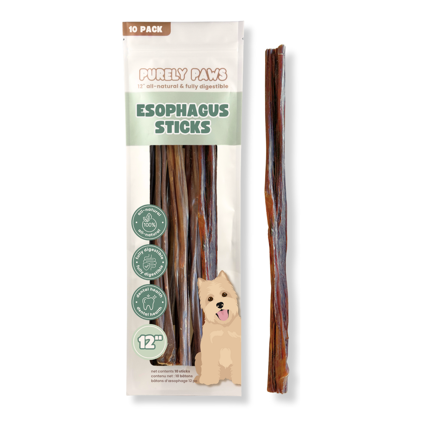 Purely Paws Natural Beef Esophagus Sticks
