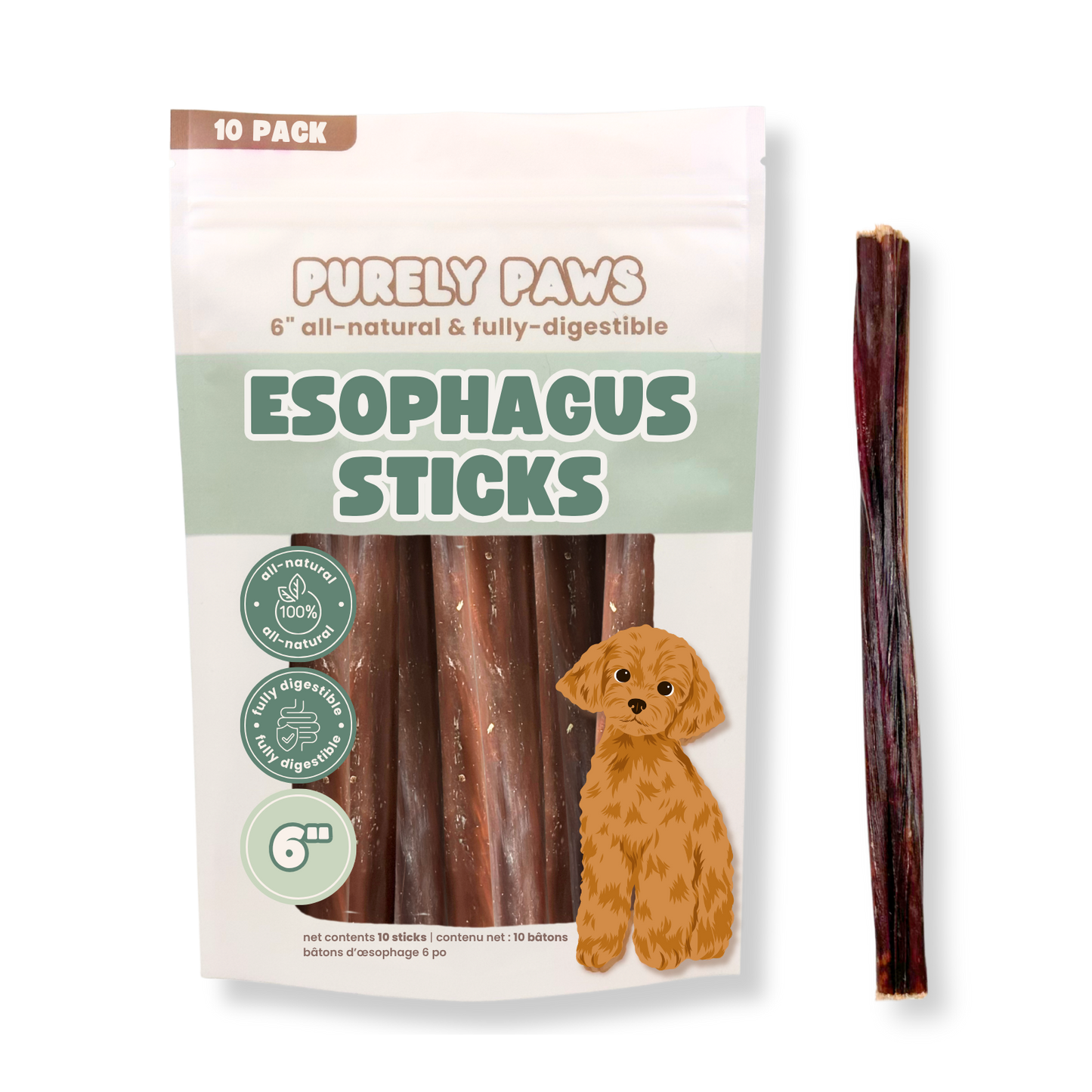 Purely Paws Natural Beef Esophagus Sticks
