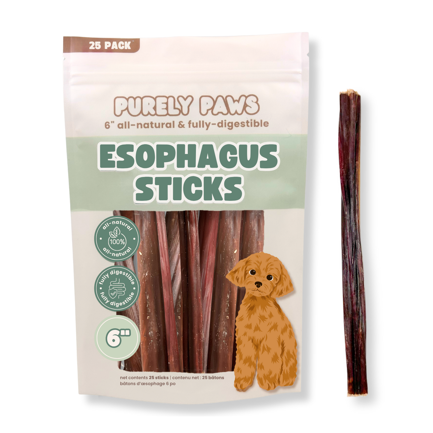 Purely Paws Natural Beef Esophagus Sticks